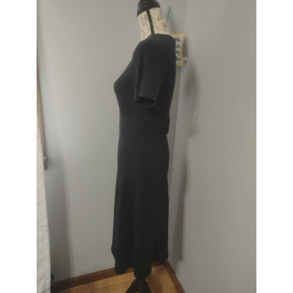 Women's Liz Claiborne Essentials Black Cotton Stretch Waist Dress Size XXS - Picture 3 of 11